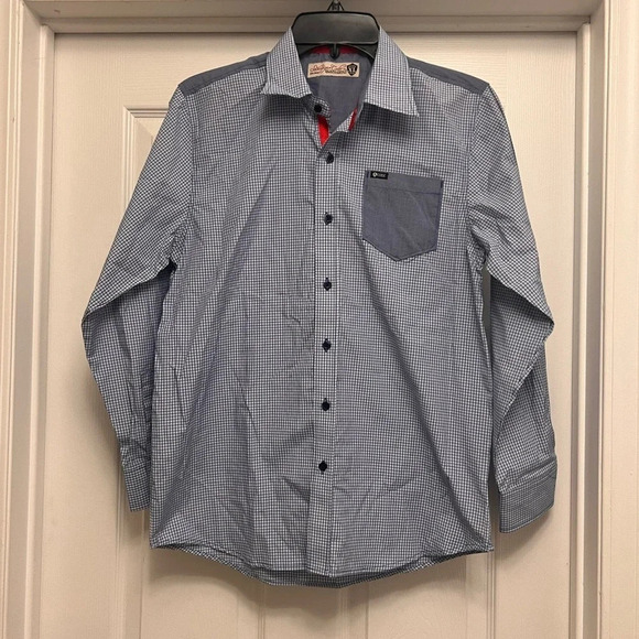 Sovereign Code Big Boys Blue Gray Button Down Long Sleeve Shirt Size XL - Picture 1 of 6